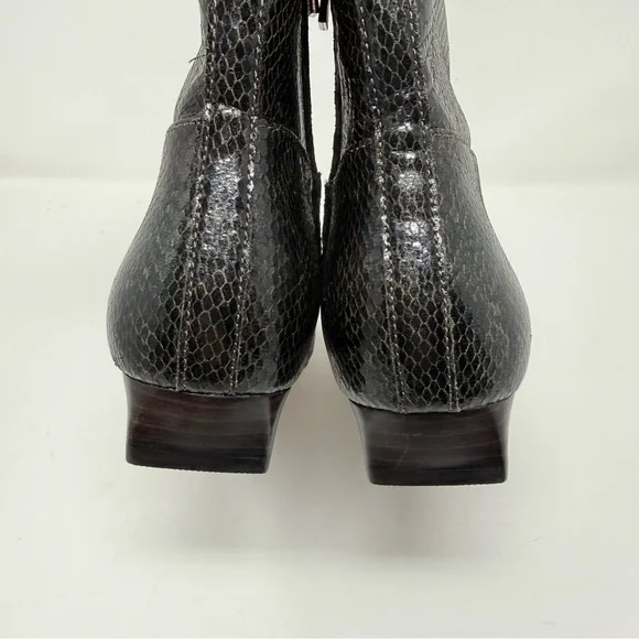 New Free People Easy Does It Ankle Boot Snake Print Vegan Leather Sz 8 - Picture 6 of 14